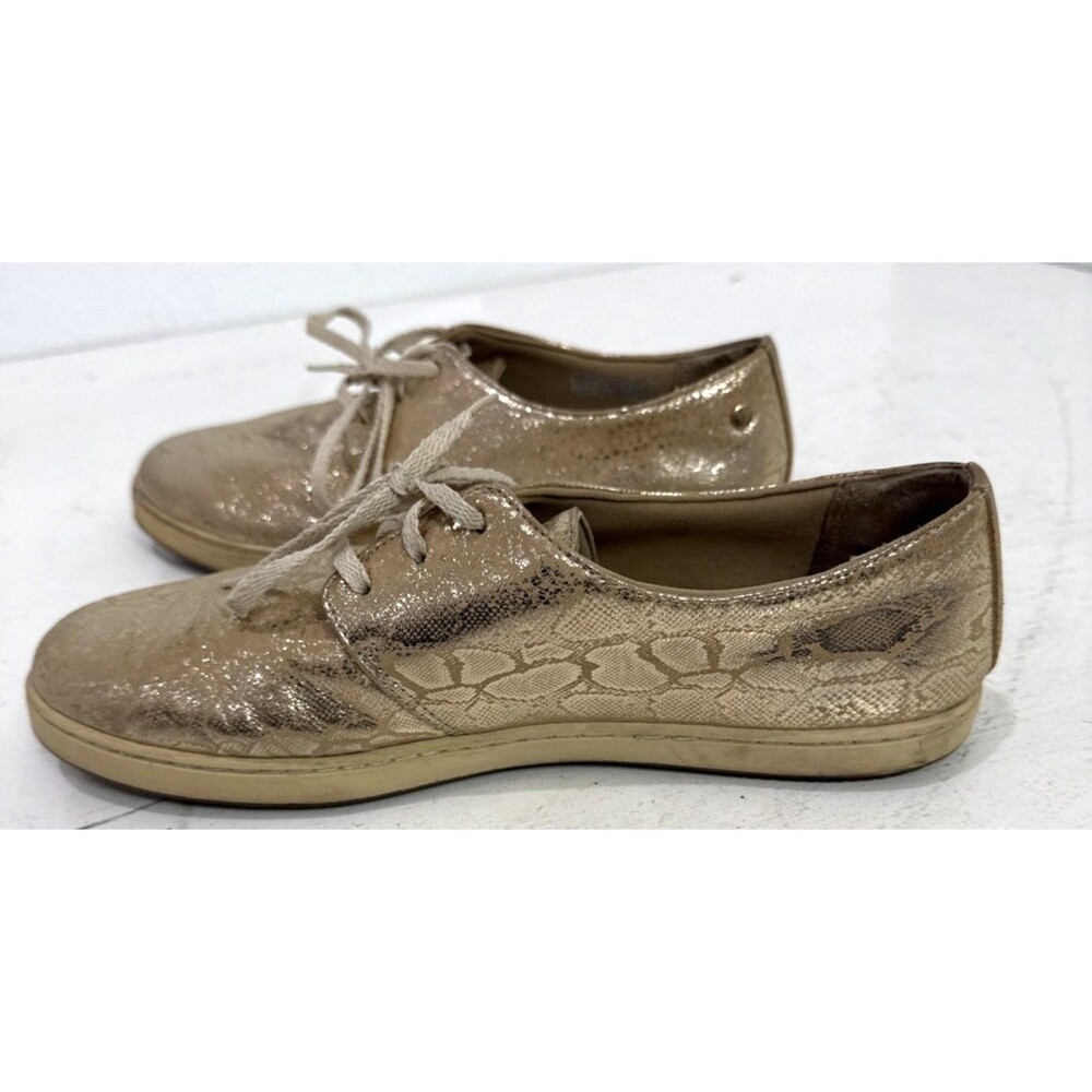 Vionic Gold Snake Skin Round Toe Tennis Shoes Womens Size 10